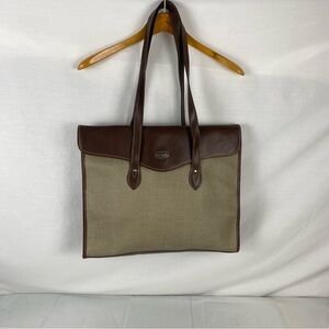 Vintage Esprit Canvas Leather Tote 90s Preppy Coastal Girl Bag
